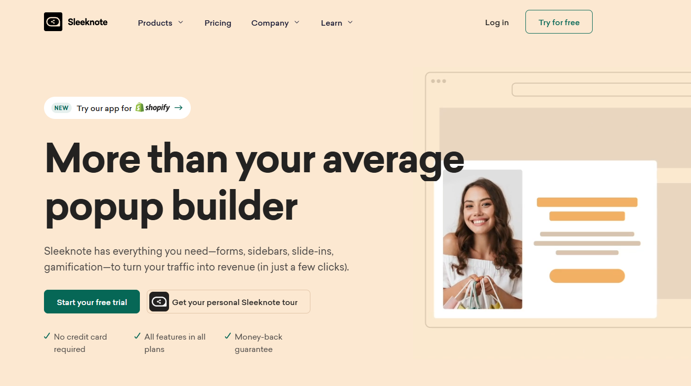 Sleeknote a Website Conversion Tool