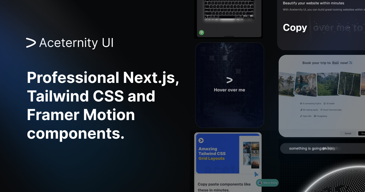 Aceternity - Animated UI component library build on ShadCN